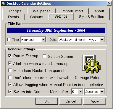 general settings screenshot
