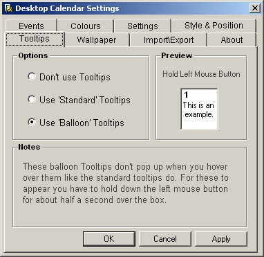 tooltip settings screenshot