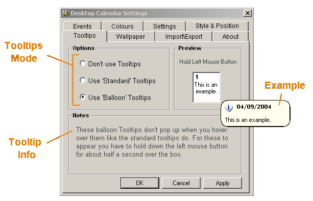 annotated tooltip settings