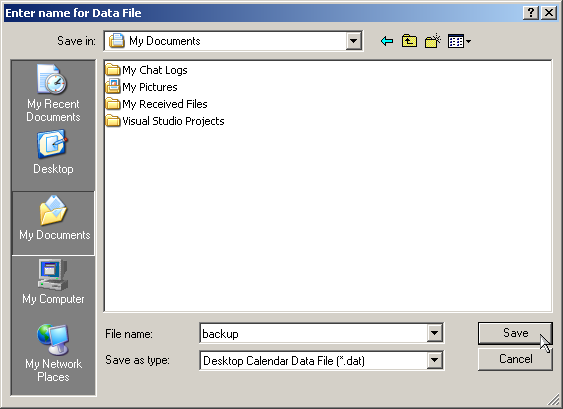 enter name for data file