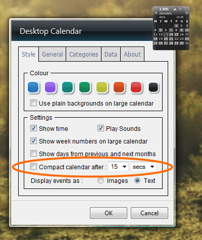 compact mode settings screenshot