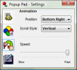 Popup Pad Animation Settings