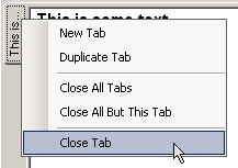 Tab options